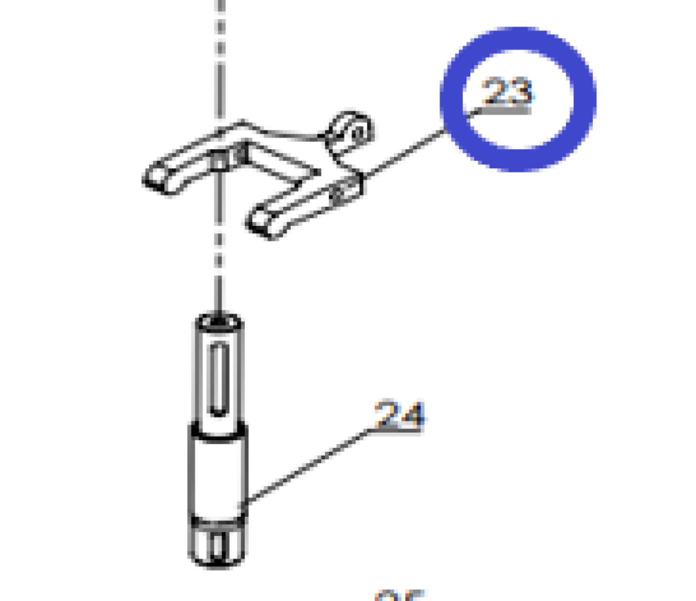 Вилка наклона лопастей TSS DMR600L/Knock pin, №2-23 (3060302020) Вилка наклона лопастей TSS DMR600L/Knock pin, №2-23 (3060302020)