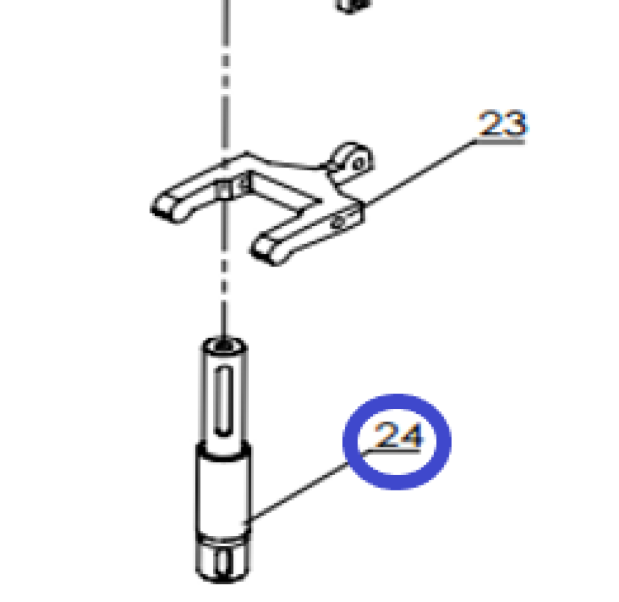 Вал редуктора TSS DMR600L/Spindle, №2-24 (3010302021) Вал редуктора TSS DMR600L/Spindle, №2-24 (3010302021)
