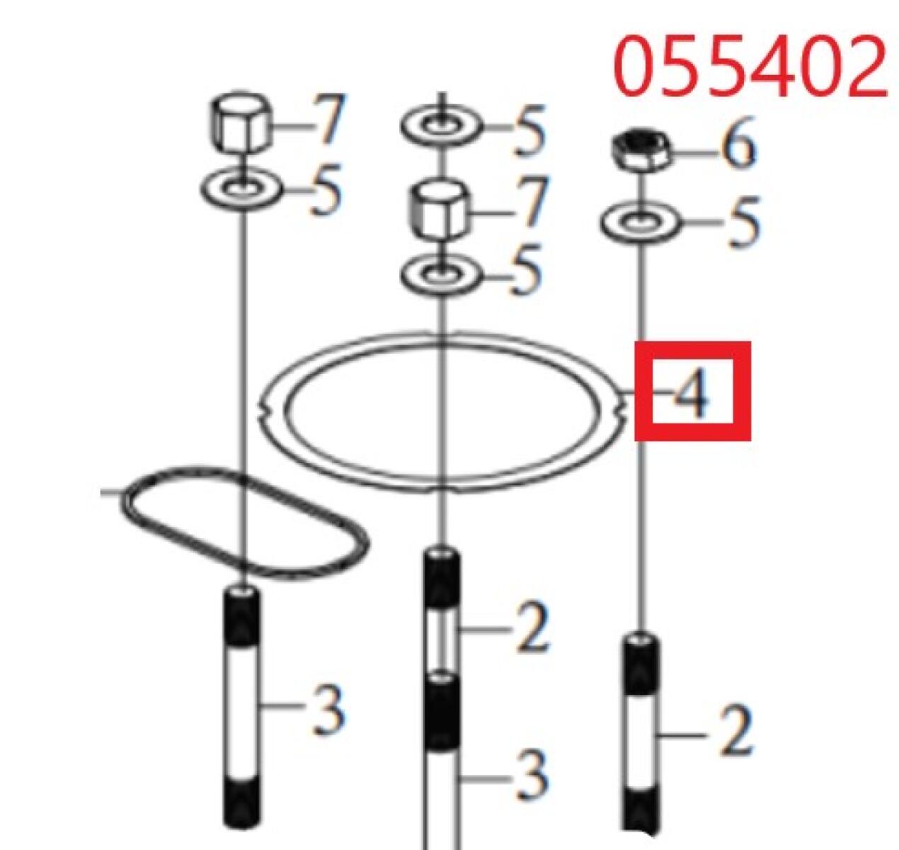 Прокладка головки блока цилиндра SDG 5500EHA,CP188FE Cm / Cylinder head gasket (33048-00634-00) Прокладка головки блока цилиндра SDG 5500EHA,CP188FE Cm / Cylinder head gasket (33048-00634-00)