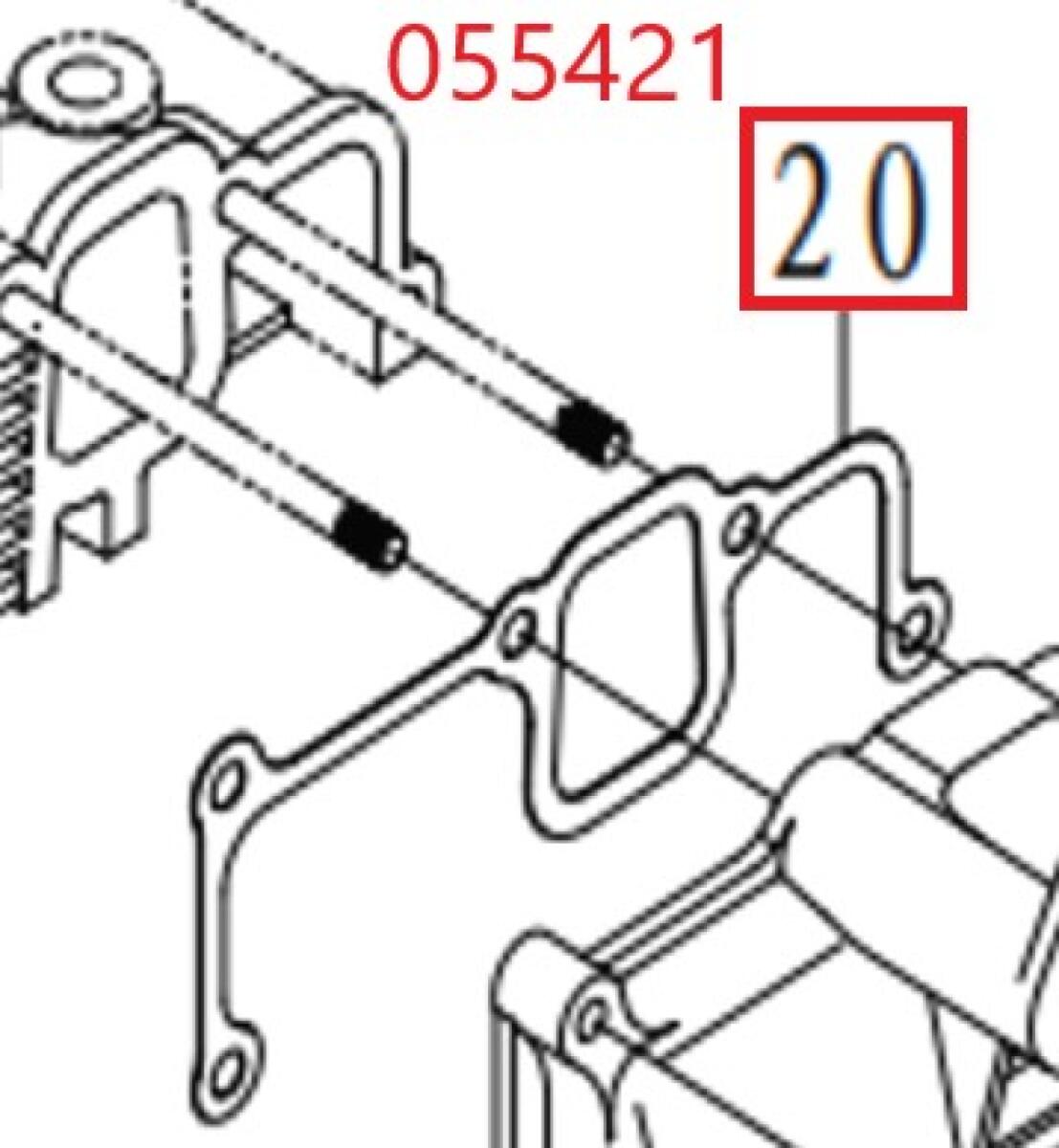 Прокладка впускного коллектора и ГБЦ SDG 5500EHA,CP188FE Cm / Intake manifold gasket (33048-00688-00) Прокладка впускного коллектора и ГБЦ SDG 5500EHA,CP188FE Cm / Intake manifold gasket (33048-00688-00)