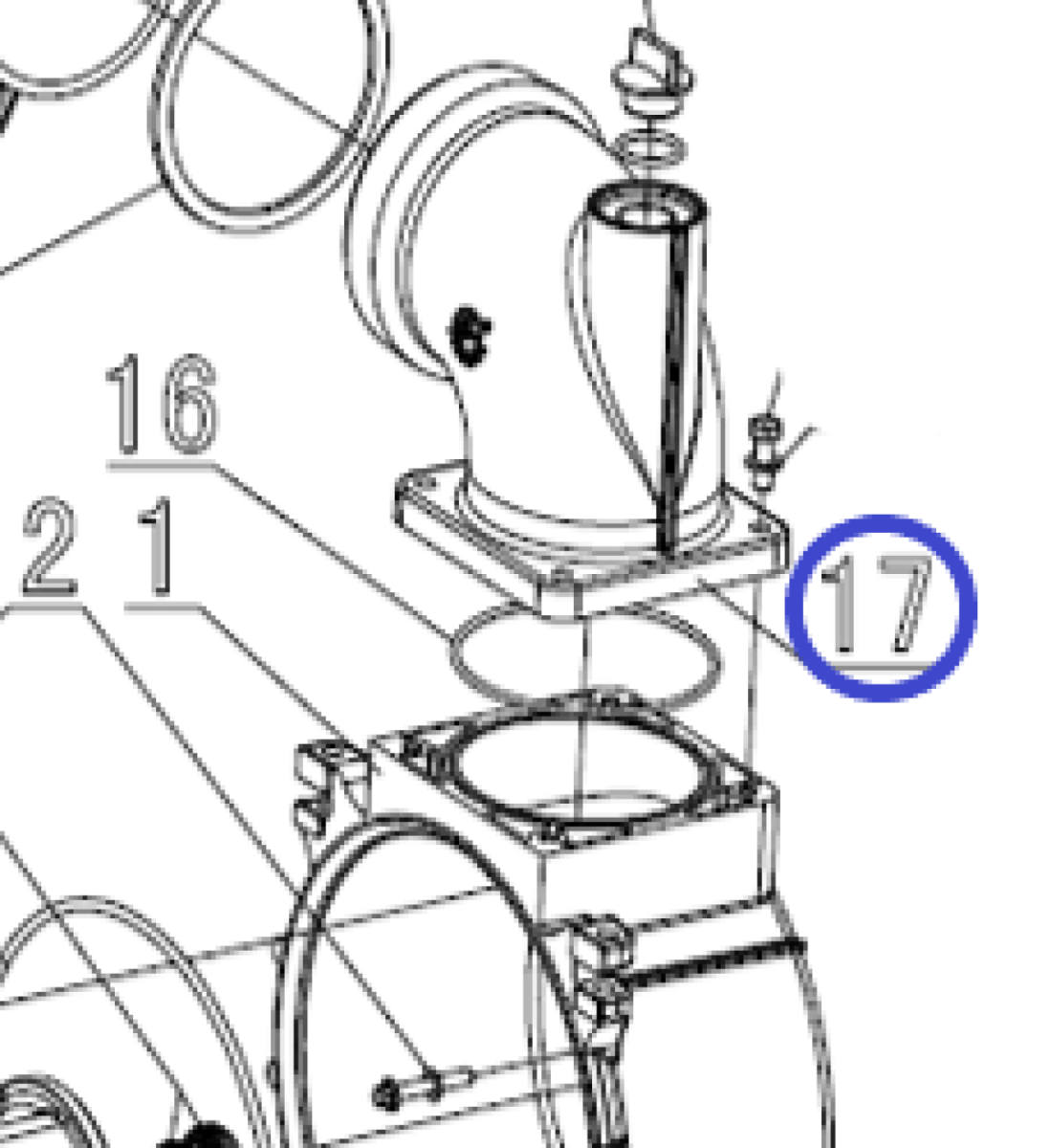 Фланец помпы выпускной TSS PGST80/Outlet seat PGST80, №17 (70010-04167-00)