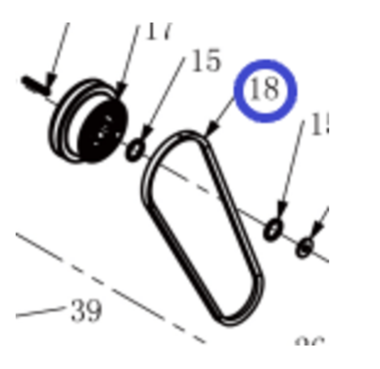 Ремень приводной зубчатый (AV13X889Li) TSS-CP-240D/Belt, №18 (27AV13X889Li) Ремень приводной зубчатый (AV13X889Li) TSS-CP-240D/Belt, №18 (27AV13X889Li)