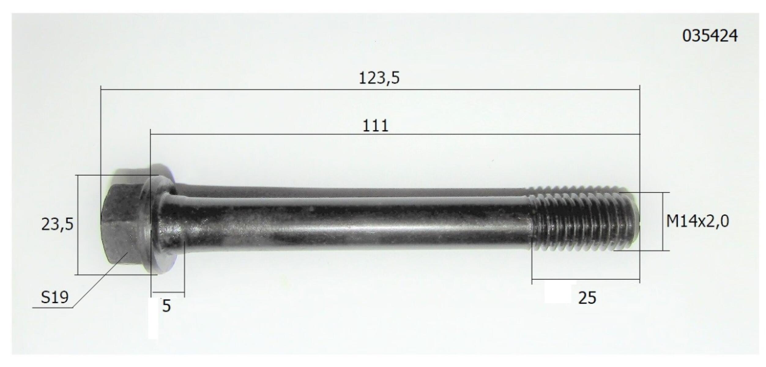 Болт головки блока цилиндров  (L=123,5 мм) /Cylinder head bolt