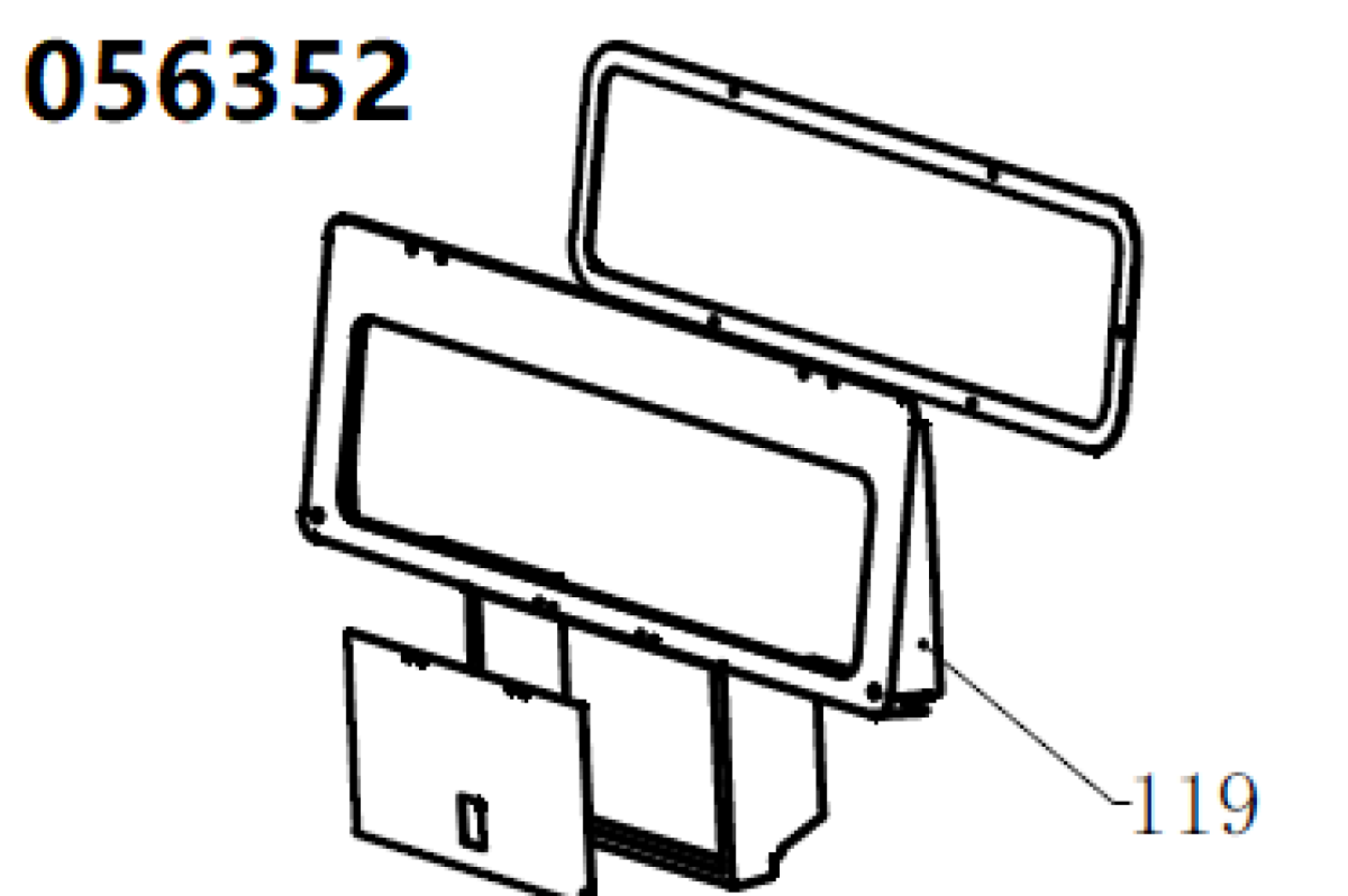 DWG-500/Position 119 -Transparent window protection panel (33013-01190-00) DWG-500/Position 119 -Transparent window protection panel (33013-01190-00)