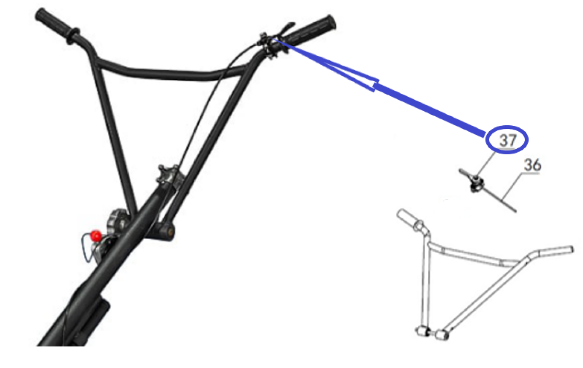Рычаг газа TSS DMD1000H,L/Throttle lever TSS DMD, №37 (PT3637) Рычаг газа TSS DMD1000H,L/Throttle lever TSS DMD, №37 (PT3637)