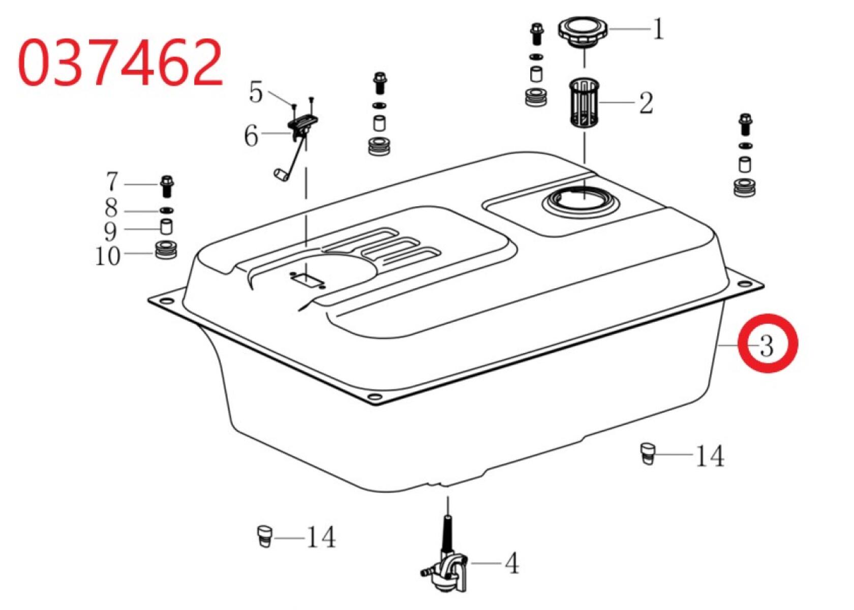 Бак топливный SGG 16000(.L.)-18000(.L.) Lt / Fuel tank (170501253-0002) Бак топливный SGG 16000(.L.)-18000(.L.) Lt / Fuel tank (170501253-0002)