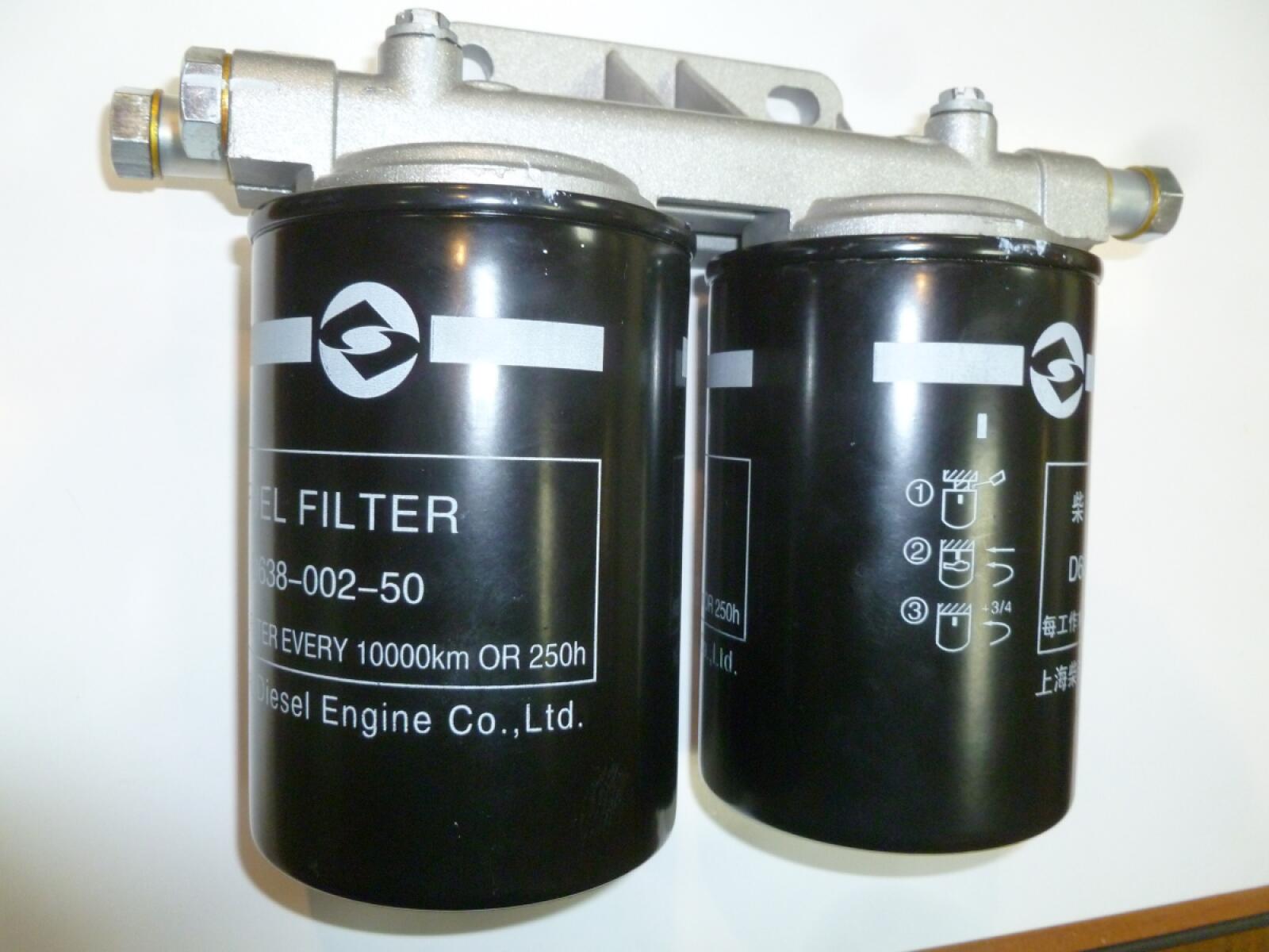 Фильтр топливный с кронштейном SDEC SC25G690D2 TDS 459 12VTE( двойной)/Fine fuel filters Assy (2*D63 Фильтр топливный с кронштейном SDEC SC25G690D2 TDS 459 12VTE( двойной)/Fine fuel filters Assy (2*D63